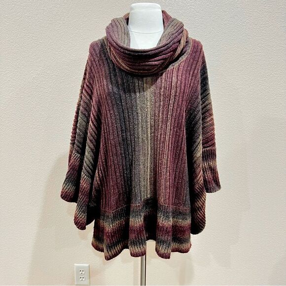 Dor Dor Couture Anthropologie Cowl Neck Poncho Sweater Size Large - Picture 6 of 16